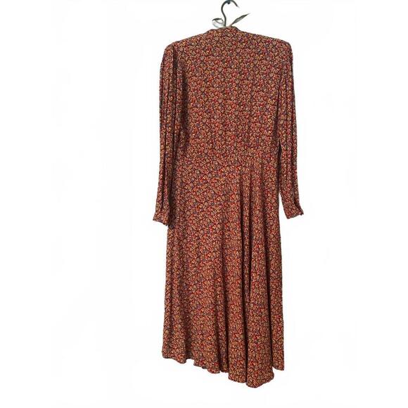 Vintage Carteret Long Sleeve Floral Dress with Tie Neck - Picture 4 of 14